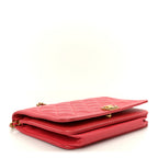 Caviar Quilted Boy Wallet On Chain WOC Dark Pink