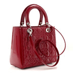 Patent Cannage Medium Lady Dior Red