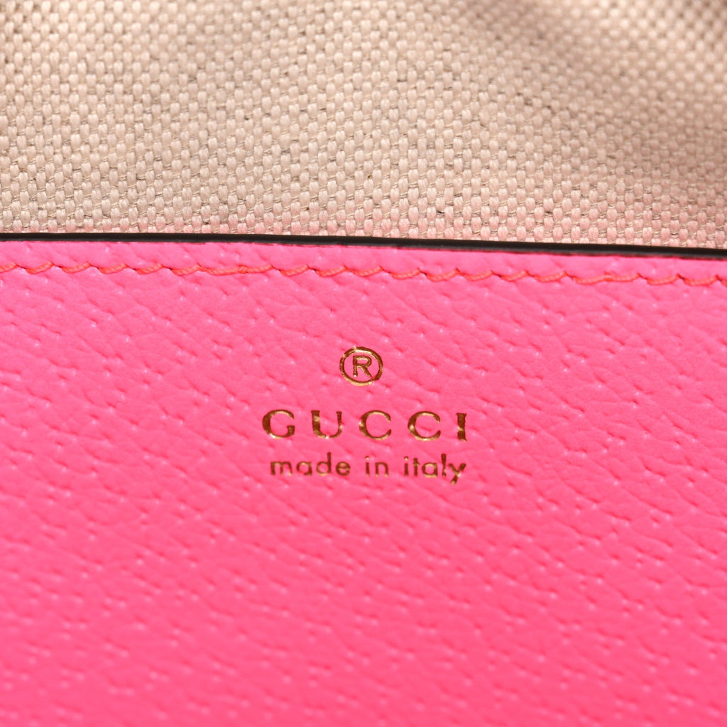 GG Supreme Monogram Textured Dollar Calfskin Web Ophidia Small Crossbody Bag Beige Ebony Fuchsia