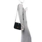 Suede All-Over Monogram Small Le Monogramme Satchel Black