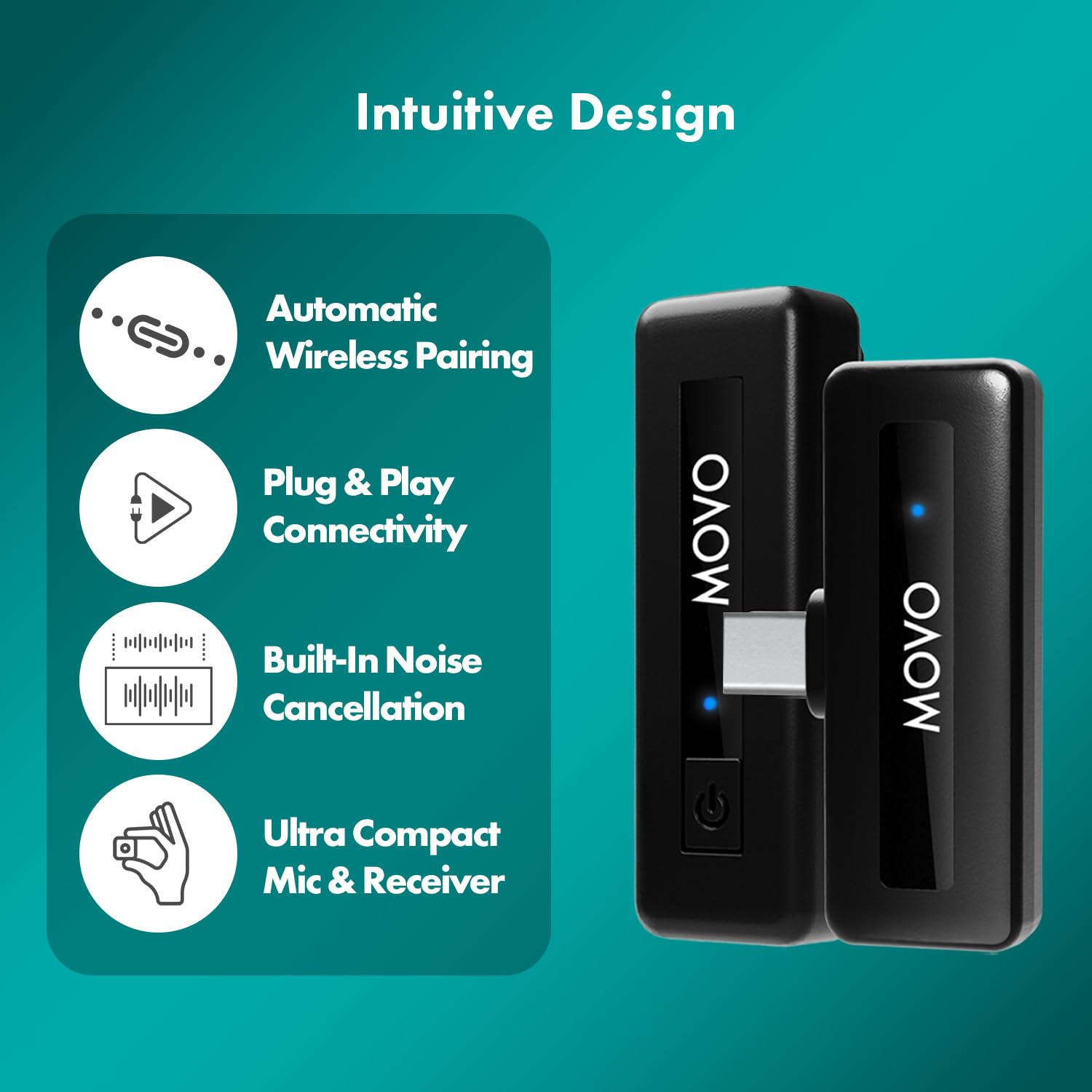 Movo Wireless Mini UC - Lav Mic System for USB-C