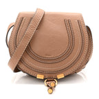 Calfskin Mini Marcie Round Crossbody Bag Nut