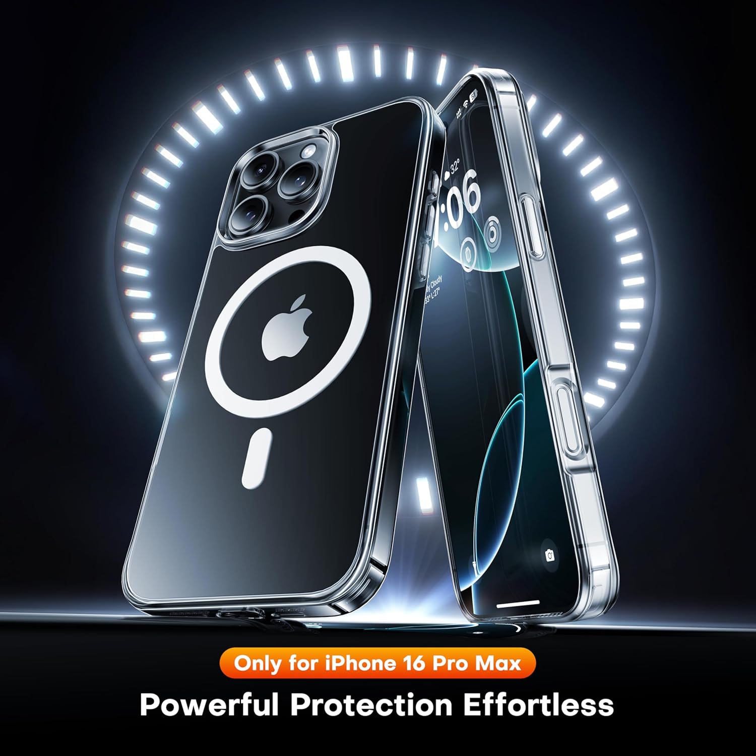 Entronix [Magnetic] Case Compatible with iPhone 16 Pro Max - [Hard Back] Thick Clear