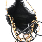 Shiny Calfskin Quilted Mini Chanel 22 Black