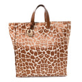 Jacquard Leopard Print Shopping Tote Brown