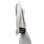 Velvet Matelasse Marquise Crystals Mini GG Marmont Chain Shoulder Bag Black