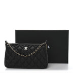 Caviar Quilted Purse With Chain Black