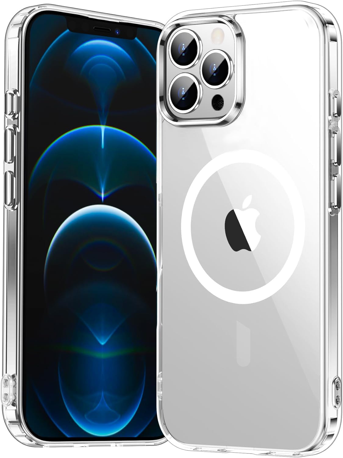 Entronix [Magnetic] Case Compatible with iPhone 12 Pro Max - [Hard Back] Thick Clear