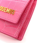 Calfskin Crocodile Embossed La Ceinture Bello Double Tour Belt Bag Pink