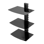 3 Shelf Tempered Glass Multimedia Mounting Unit