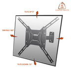 Versatile Full Motion Television Wall Mount for 17 - 55 Inch