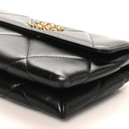 Lambskin Quilted Chanel 19 Flap Clutch Black