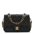 Caviar Quilted Mini CC You Flap Black
