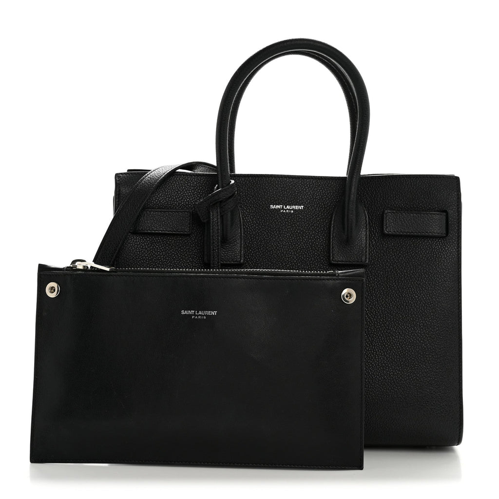 Grained Calfskin Baby Sac De Jour Black