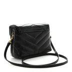 Calfskin Y Quilted Monogram Toy Loulou Crossbody Bag Black