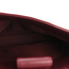 Glazed Calfskin Quilted Small Gold Bar Tote Red