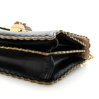 Vitello Liberty Scalloped Studded Small Kan I Shoulder Bag Black