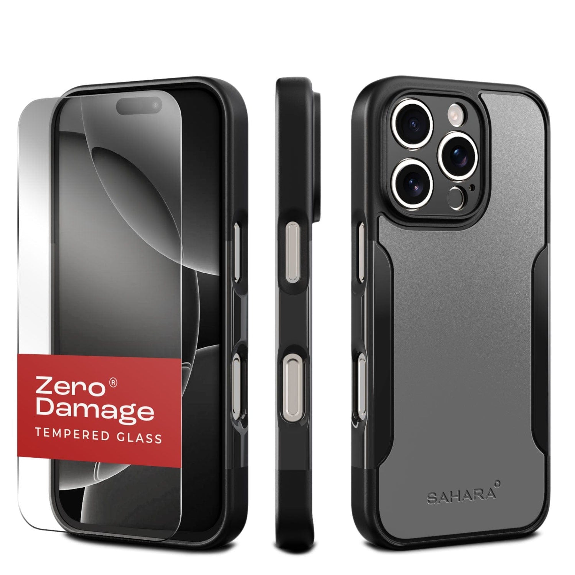 SAHARA - Classic Series Case & Tempered Glass Kit - Apple iPhone 16 Pro