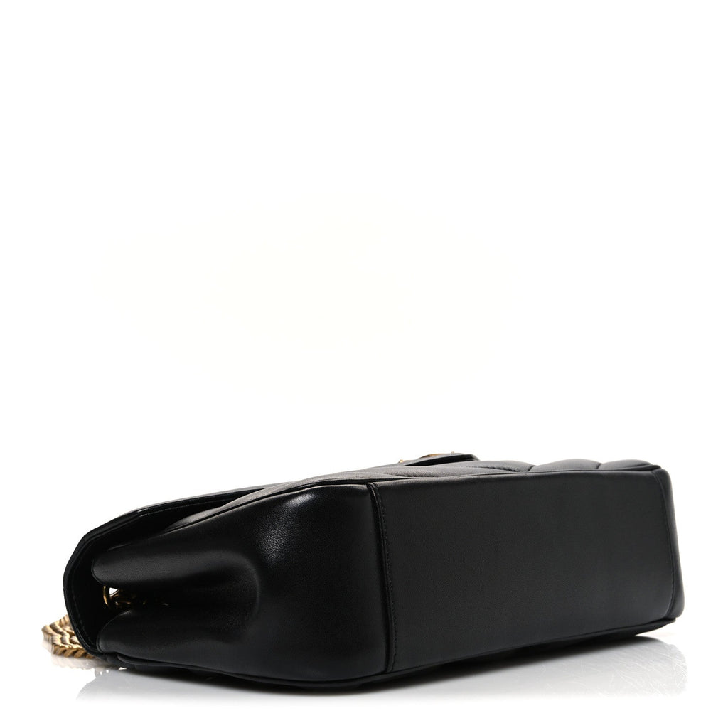 Lambskin Chevron Quilted Medium Loulou Black