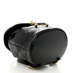 Lambskin Quilted Logo Mini Backpack Black