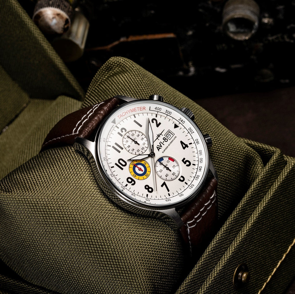 AVI-8 Hawker Hurricane Chronograph Men's White Watch