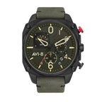 AVI-8 Deep Green Black Hawker Hunter Chronograph Watch
