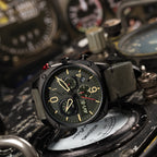AVI-8 Deep Green Black Hawker Hunter Chronograph Watch