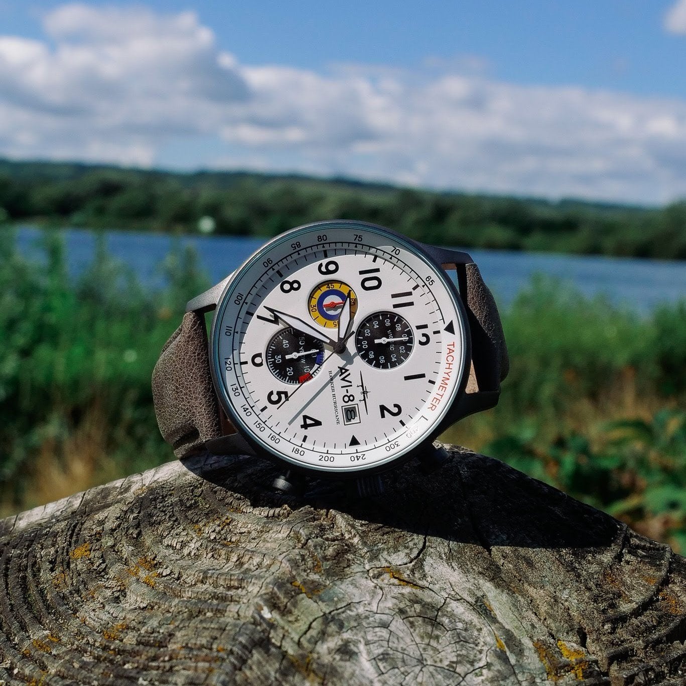 AVI-8 Hawker Hurricane Chronograph Ivory Grey Watch AV-4011-0B