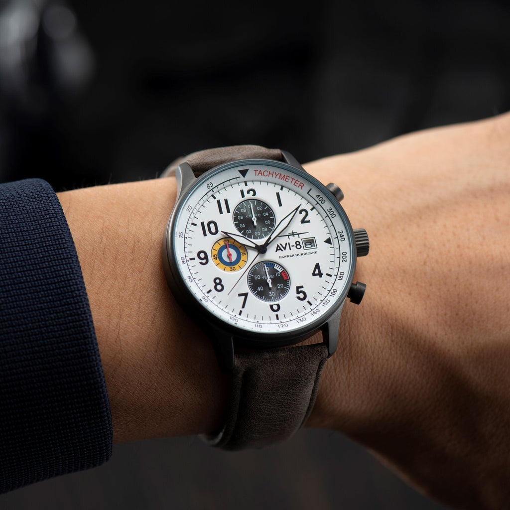 AVI-8 Hawker Hurricane Chronograph Ivory Grey Watch AV-4011-0B