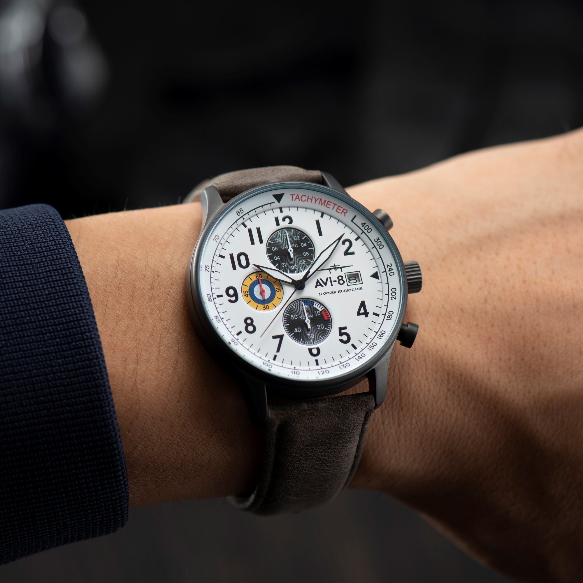 AVI-8 Hawker Hurricane Chronograph Ivory Grey Watch AV-4011-0B
