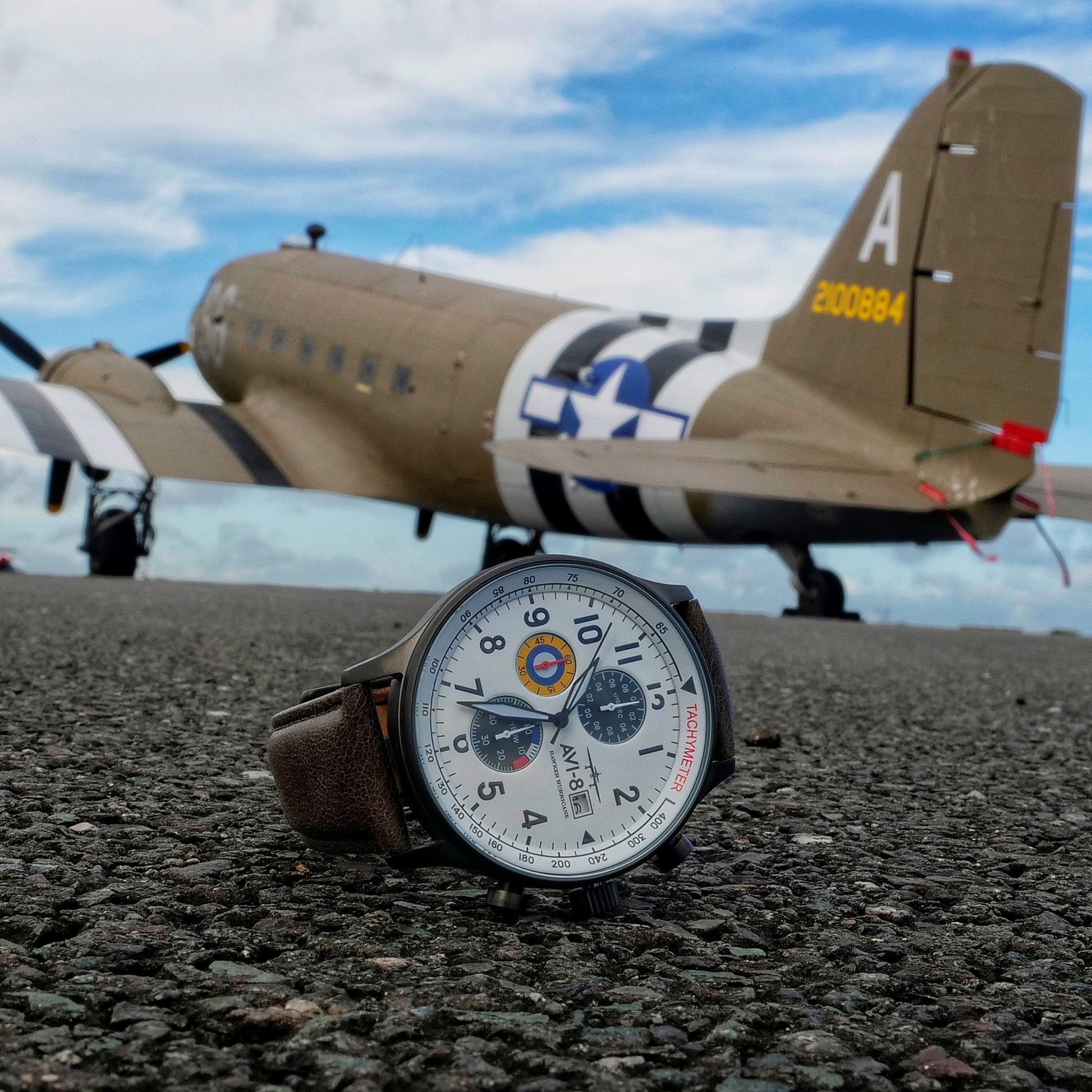 AVI-8 Hawker Hurricane Chronograph Ivory Grey Watch AV-4011-0B