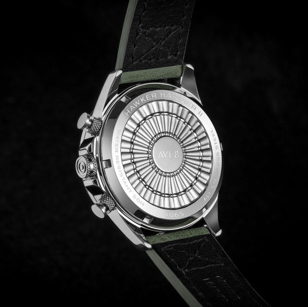 AVI-8 Ivory Steel Hawker Harrier Chronograph Watch