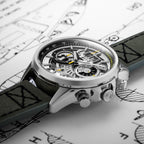 AVI-8 Ivory Steel Hawker Harrier Chronograph Watch
