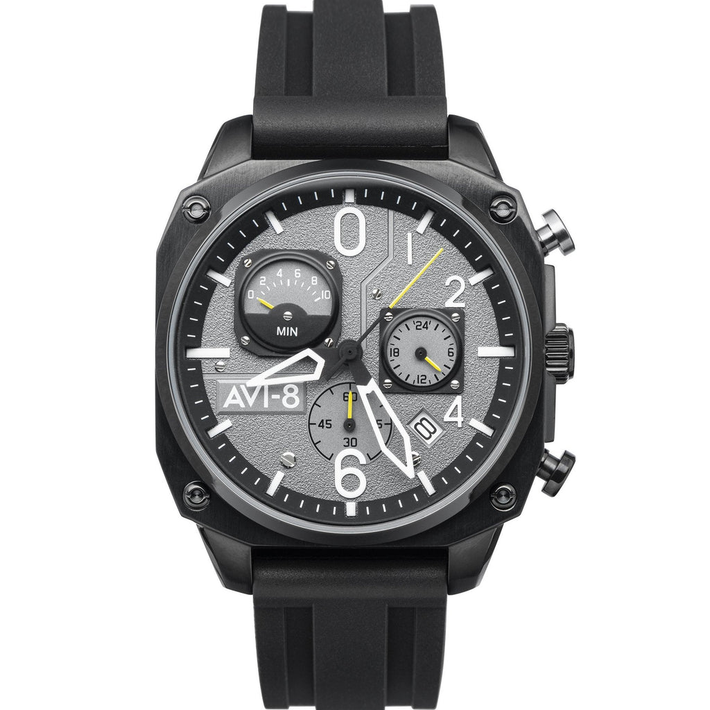 AVI-8 Men's Black Hawker Hunter Grey Black Watch