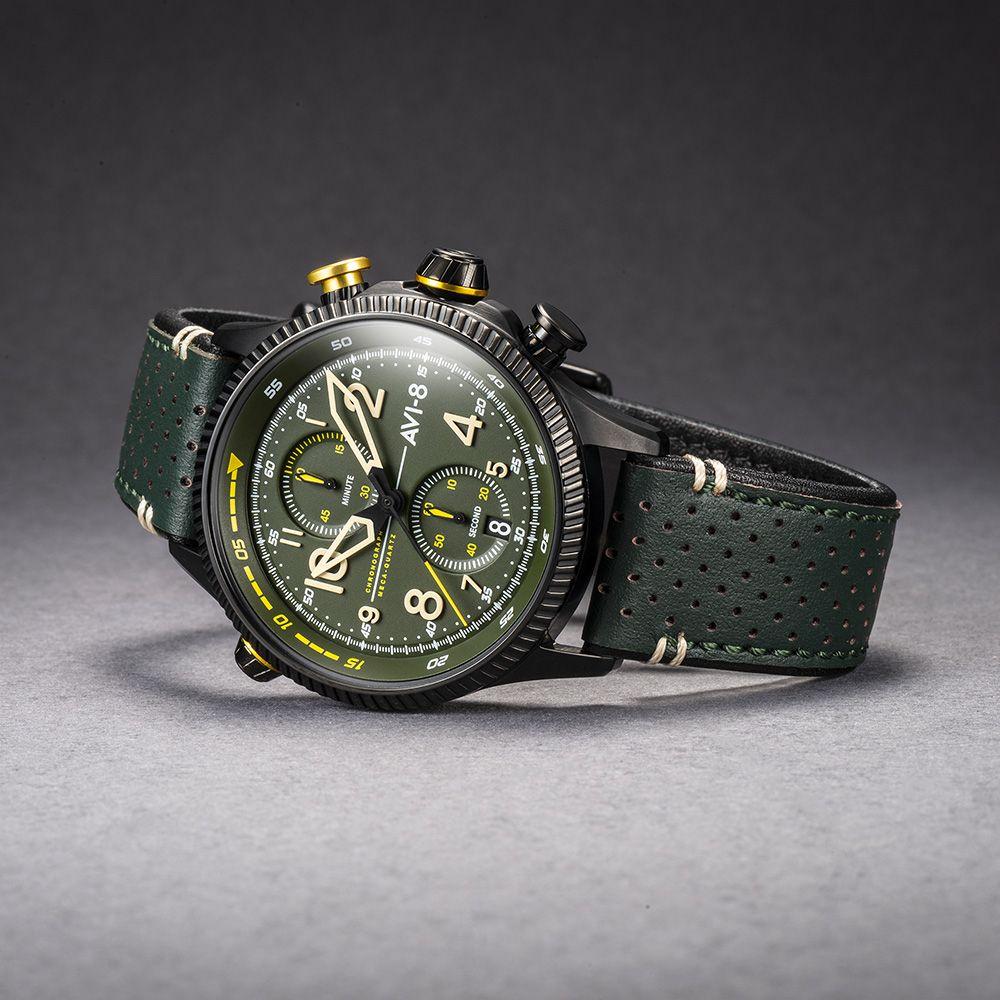 AVI-8 Men's Green Hawker Hunter Chronograph Watch