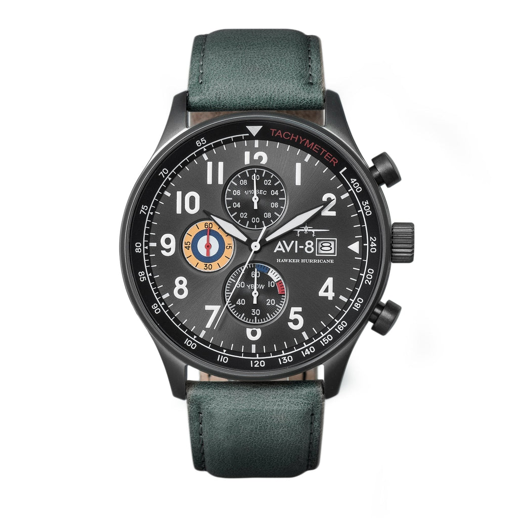 AVI-8 Hawker Hurricane Chronograph Green Strap Men's Watch