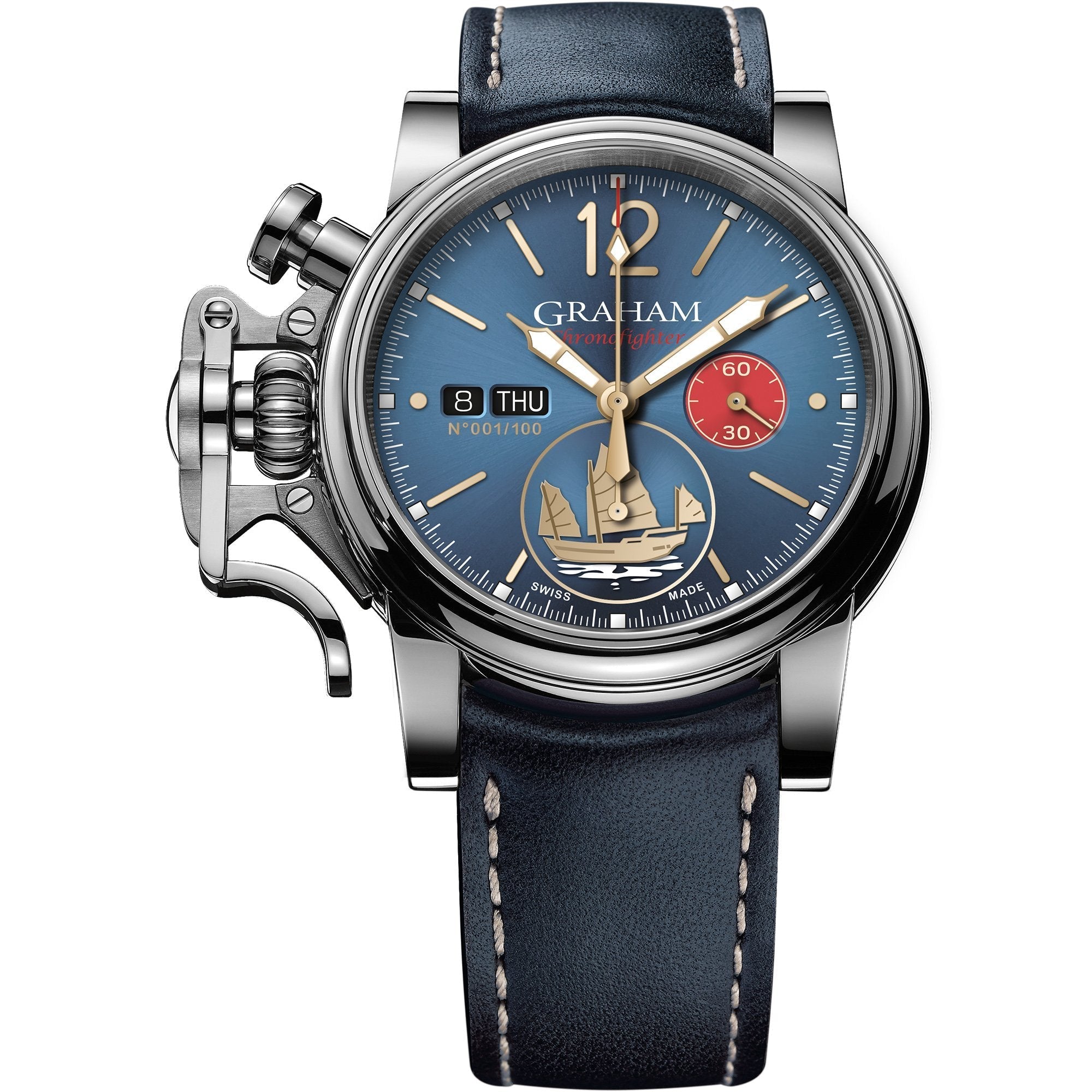 Graham Blue Chronofighter Vintage Watch