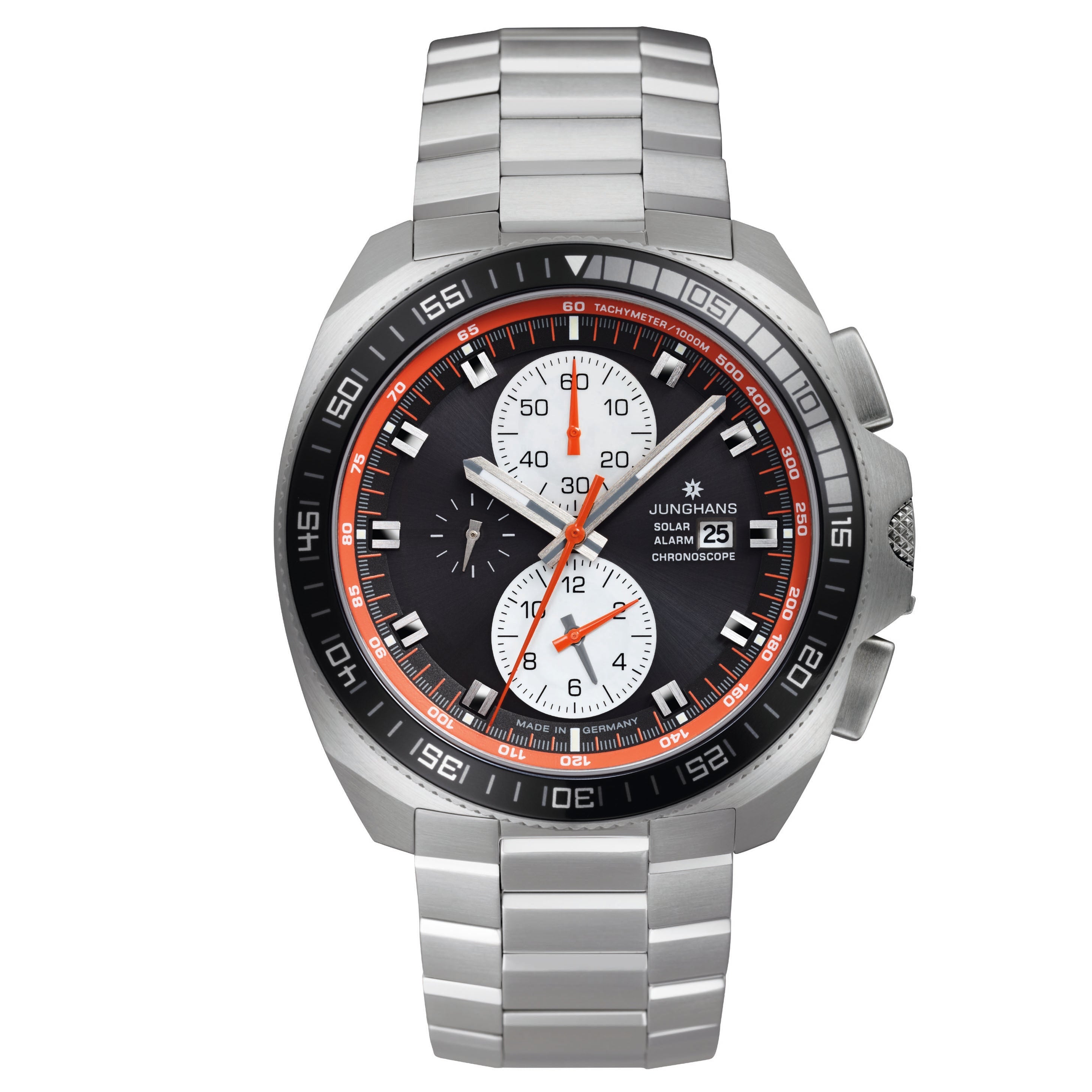 Junghans 1972 Chronoscope Solar Men's Black/Orange Watch