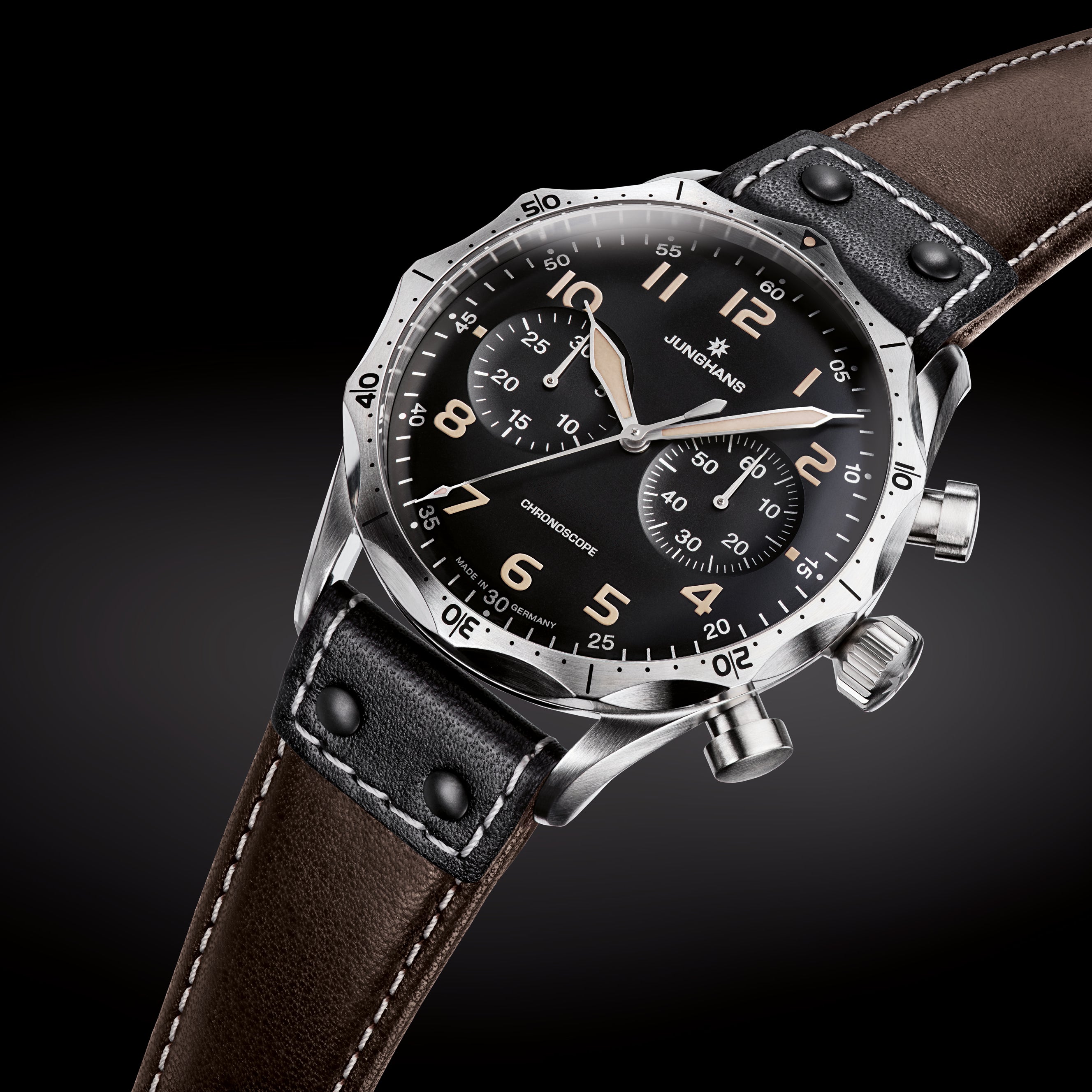 Junghans Meister Pilot Men's Black/Brown Watch
