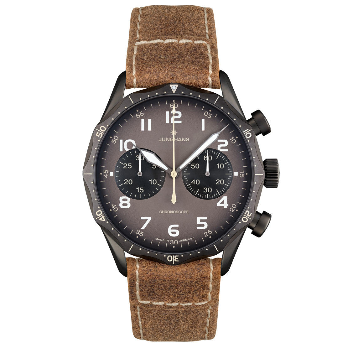 Junghans Meister Pilot Men's Black/Brown Watch