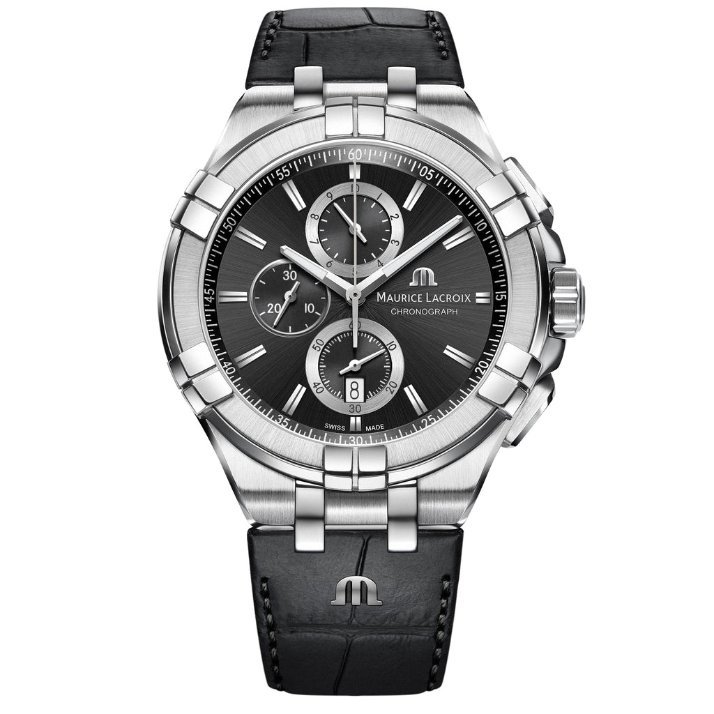 Maurice Lacroix Men's Black Aikon Chronograph Watch