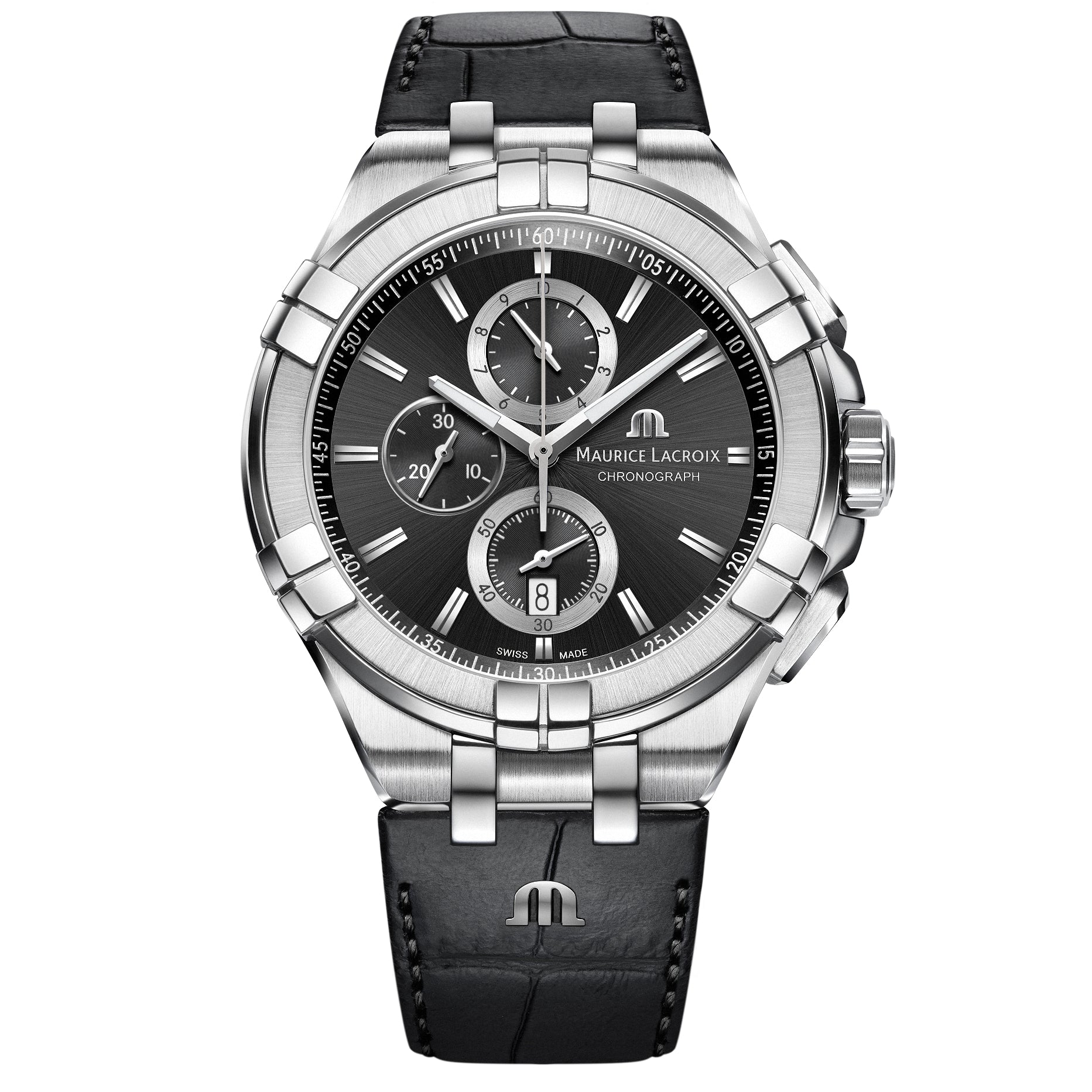 Maurice Lacroix Men's Black Aikon Chronograph Watch