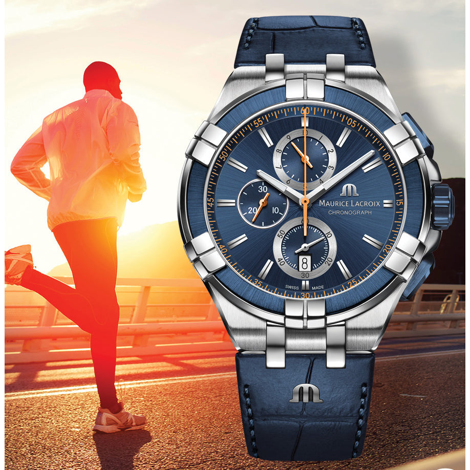 Maurice Lacroix Men's Blue Aikon Chronograph Watch