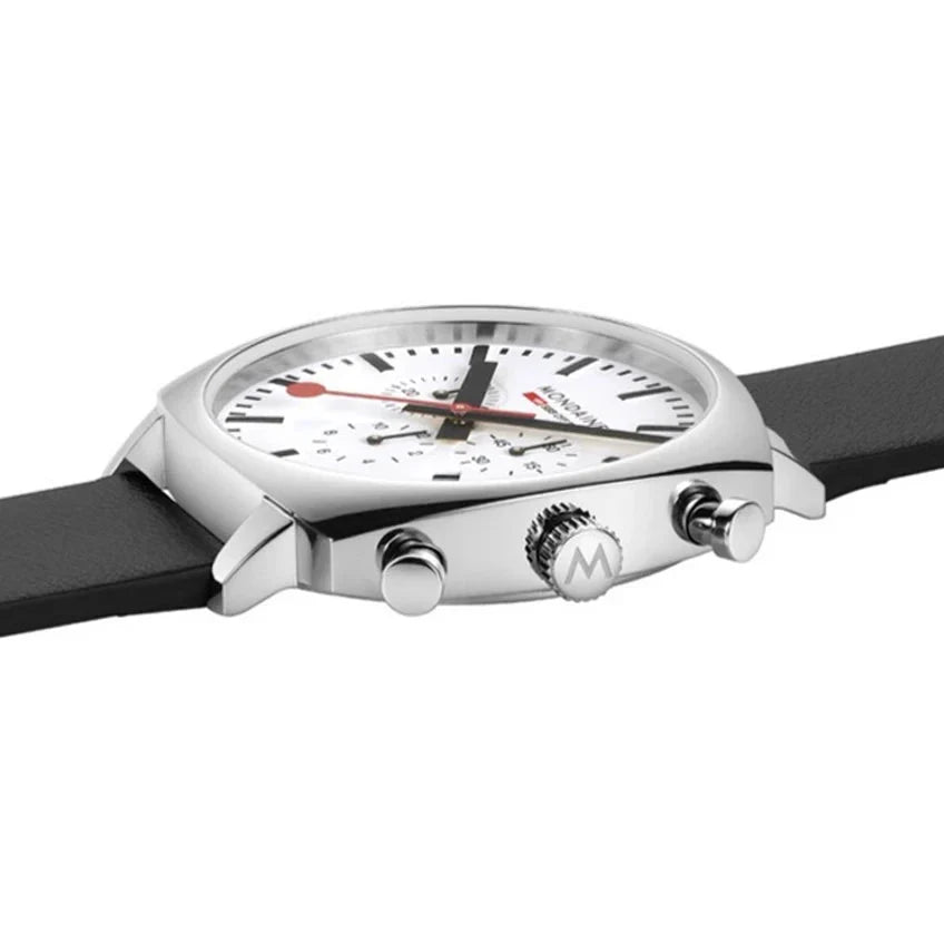Mondaine Grand Cushion 41mm Men's Black Chrono Watch