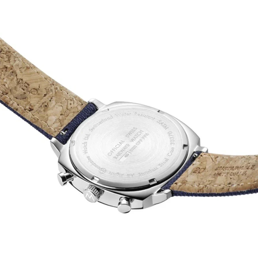 Mondaine Grand Cushion Chrono Square Men's Blue Watch