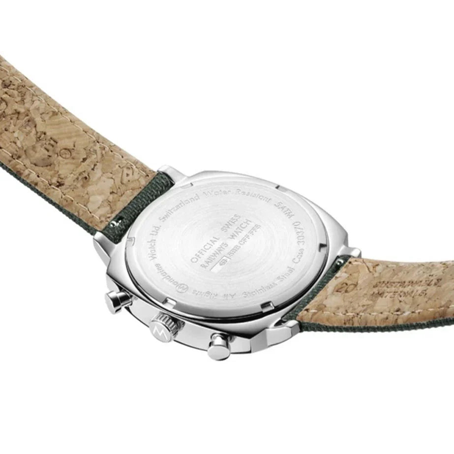 Mondaine Grand Cushion Chrono Square Men's Green Watch
