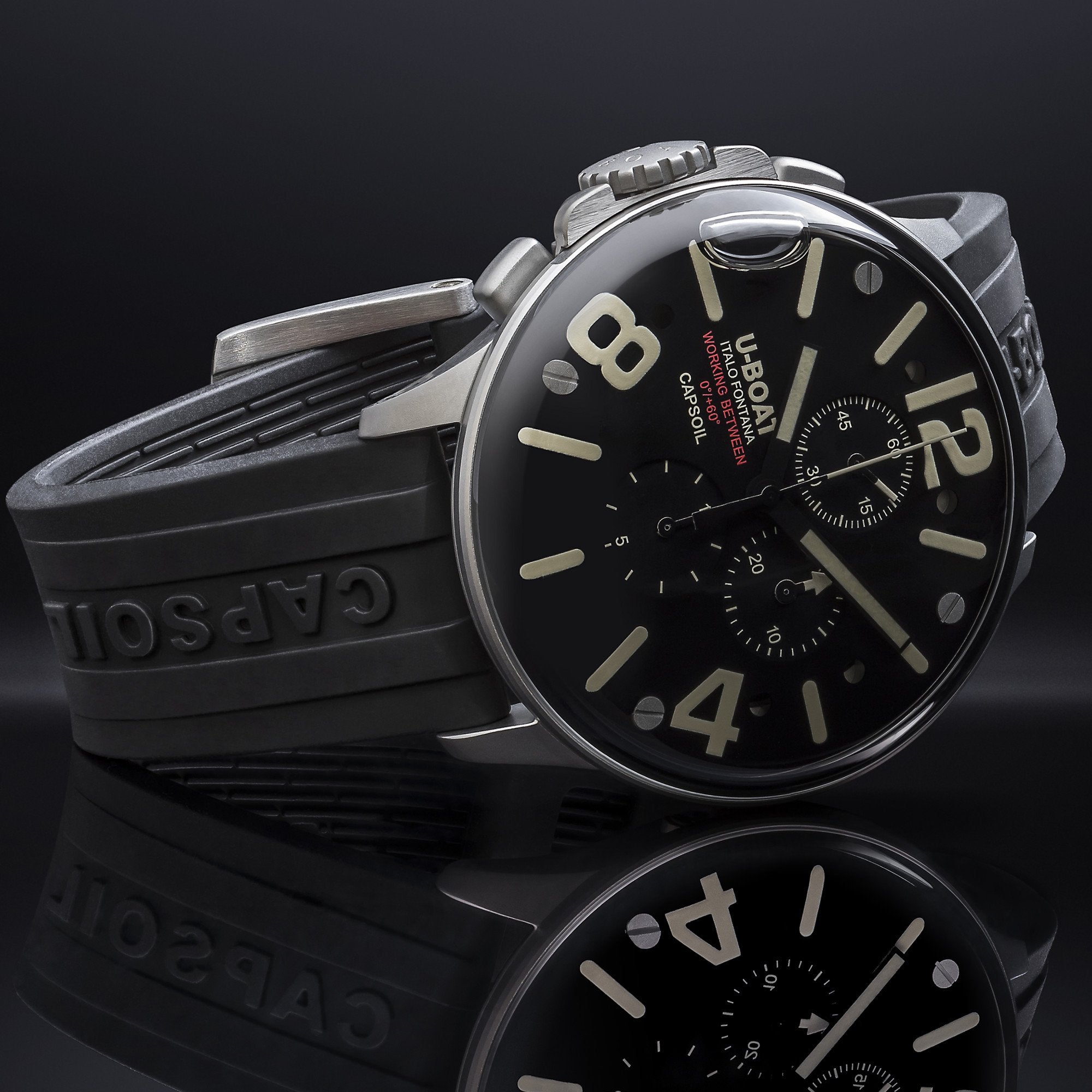 U-Boat Men's Black Capsoil Chronograph Watch
