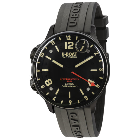U-Boat Men's Black Capsoil Doppiotempo GMT Watch