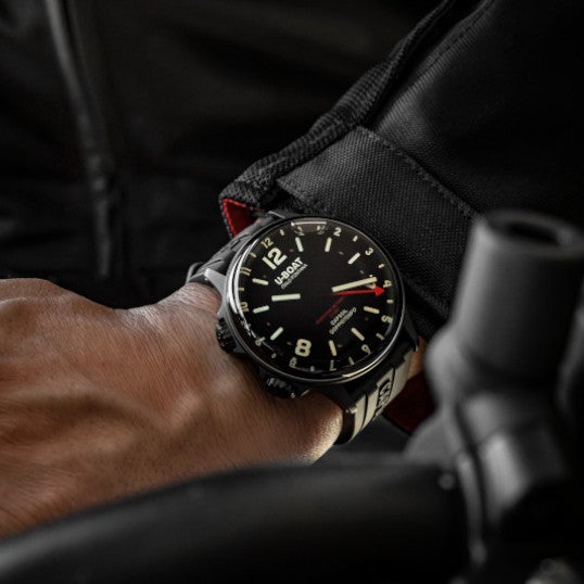 U-Boat Men's Black Capsoil Doppiotempo GMT Watch