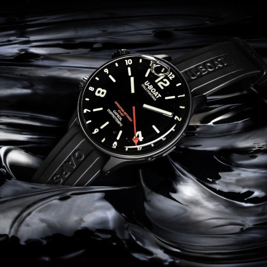 U-Boat Men's Black Capsoil Doppiotempo GMT Watch